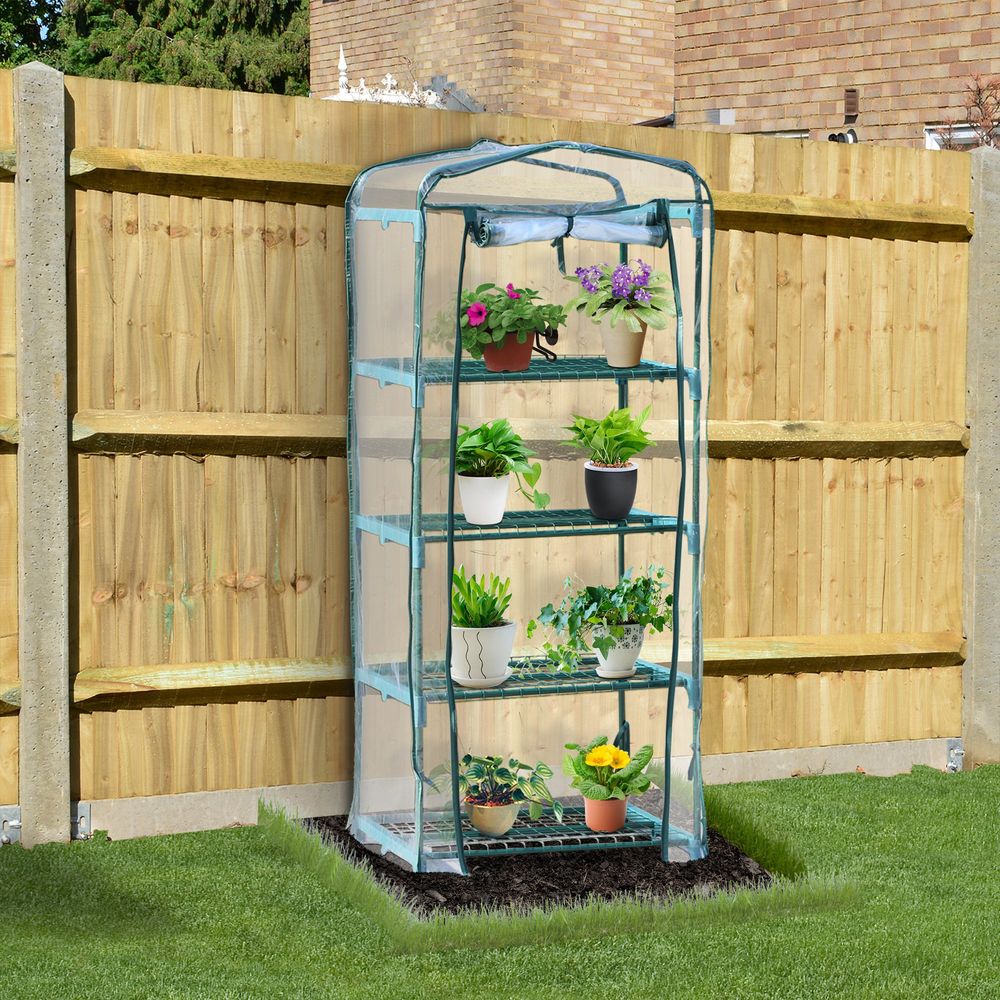 Portable Greenhouse: 4-Tier Metal Frame, Protect Plants, Easy Access - SGP Garden Ltd