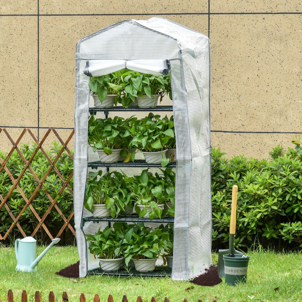 Portable Greenhouse: 4-Tier Metal Frame, Protect Plants, Easy Access - SGP Garden Ltd