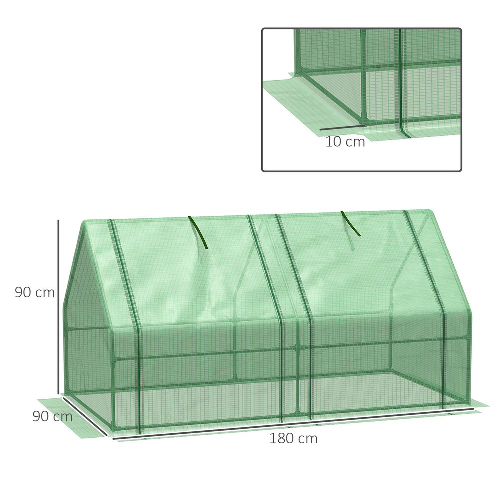 Portable Mini Greenhouse | Steel Frame & PE Cover | 180x90x90cm | Ideal for Small Spaces - SGP Garden Ltd
