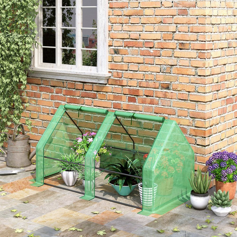 Portable Mini Greenhouse | Steel Frame & PE Cover | 180x90x90cm | Ideal for Small Spaces - SGP Garden Ltd