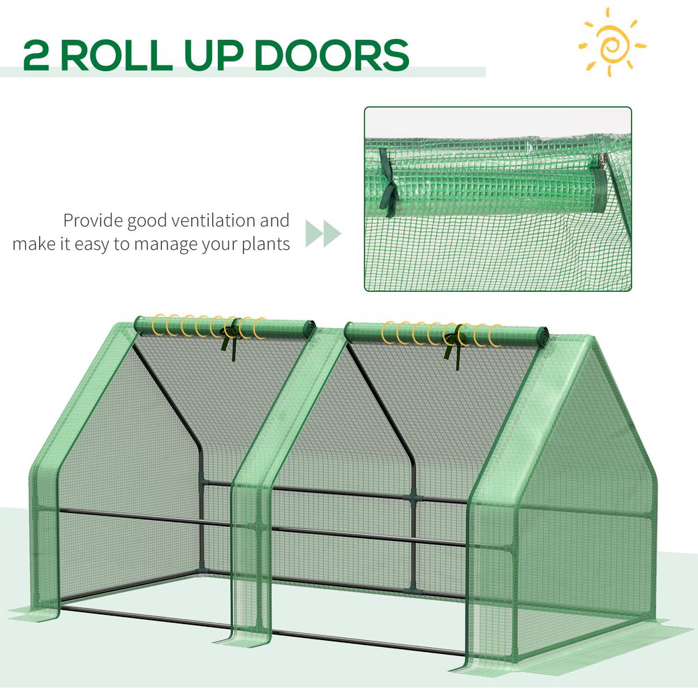 Portable Mini Greenhouse | Steel Frame & PE Cover | 180x90x90cm | Ideal for Small Spaces - SGP Garden Ltd