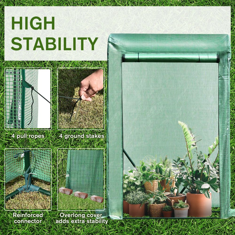 Portable PVC Grid Greenhouse - Protect Your Plants, Flowers & Produce from Wind & Rain - 
 Easy Access Door