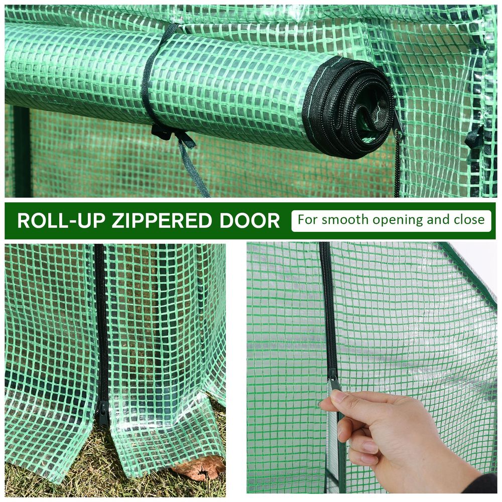 Portable PVC Grid Greenhouse - Protect Your Plants, Flowers & Produce from Wind & Rain - 
 Easy Access Door
