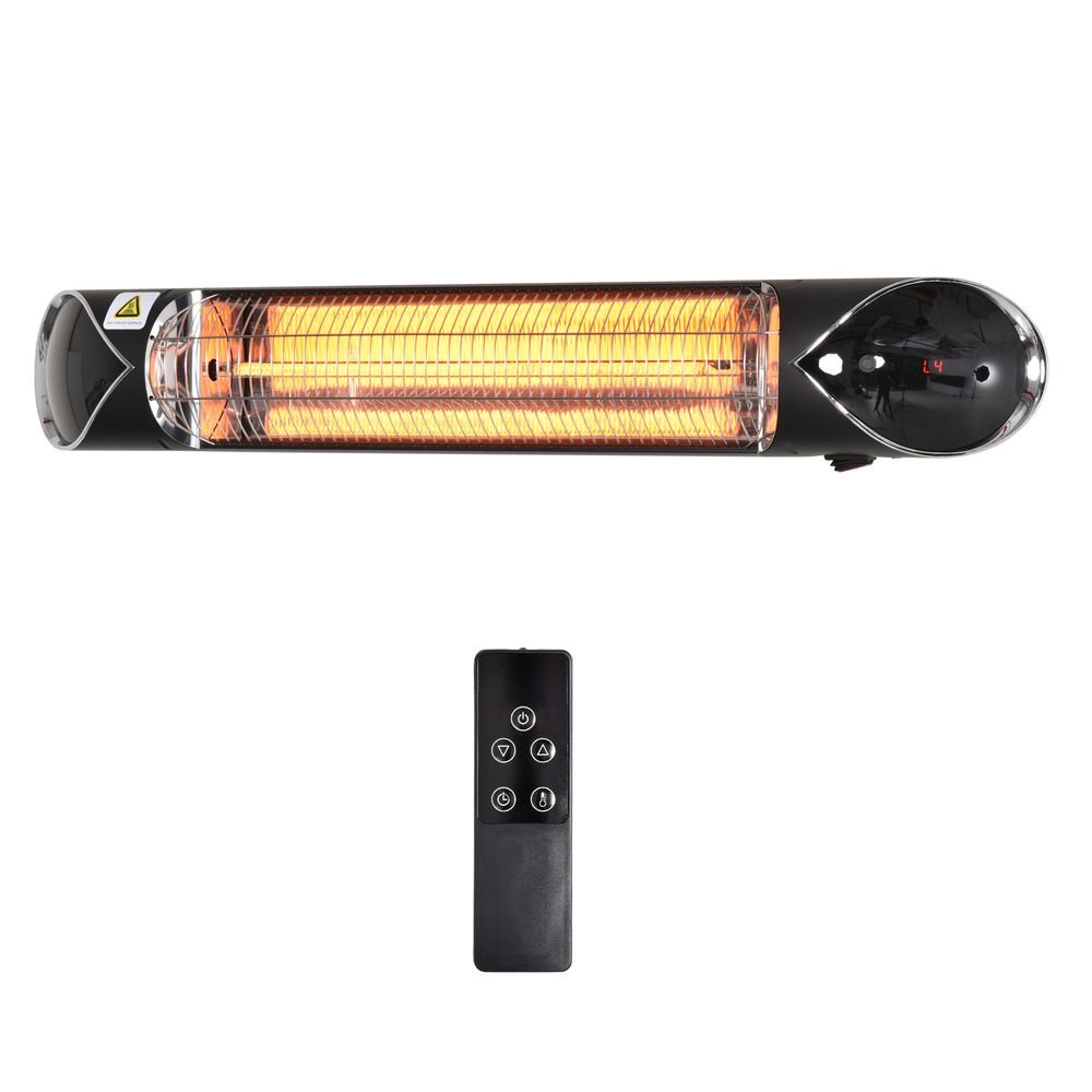 Powerful 2000W Electric Infrared Patio Heater Wall Mounted Carbon Fibre Remote - SGP Garden Ltd