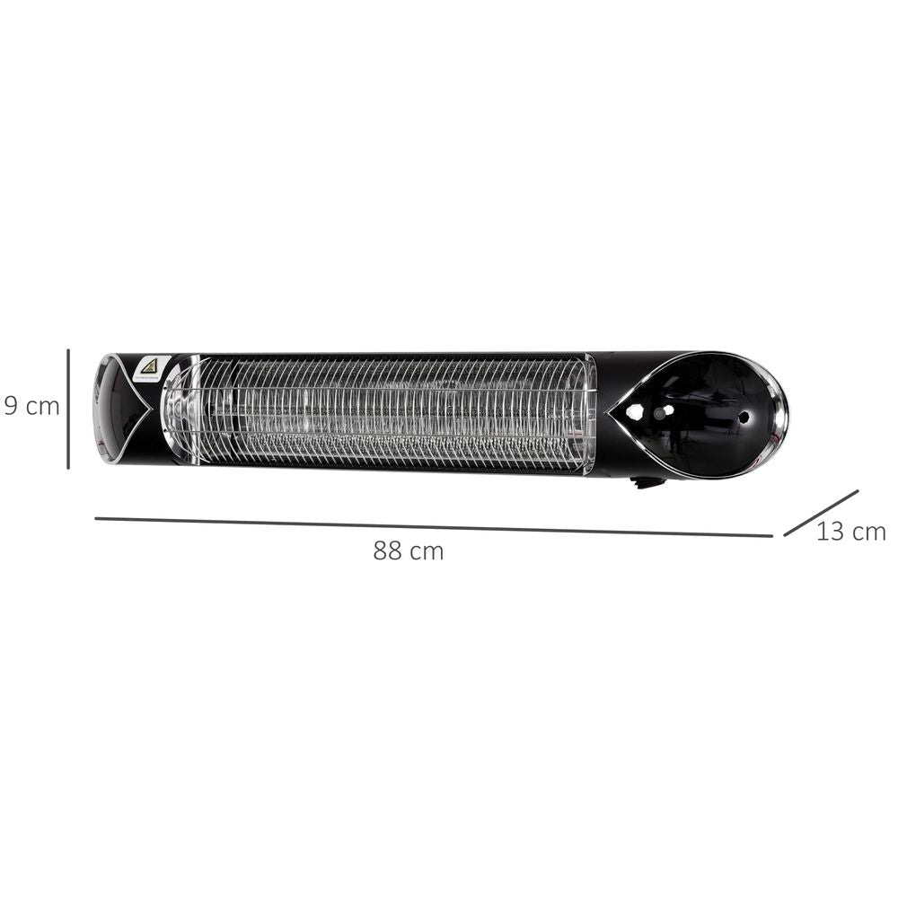 Powerful 2000W Electric Infrared Patio Heater Wall Mounted Carbon Fibre Remote - SGP Garden Ltd