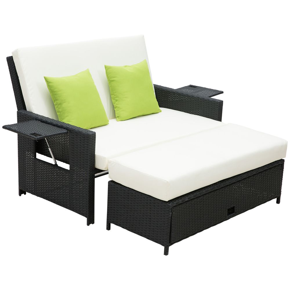 Premium 2 Seater Rattan Sofa Daybed | Fire Retardant Cushions | Free Shipping - SGP Garden Ltd