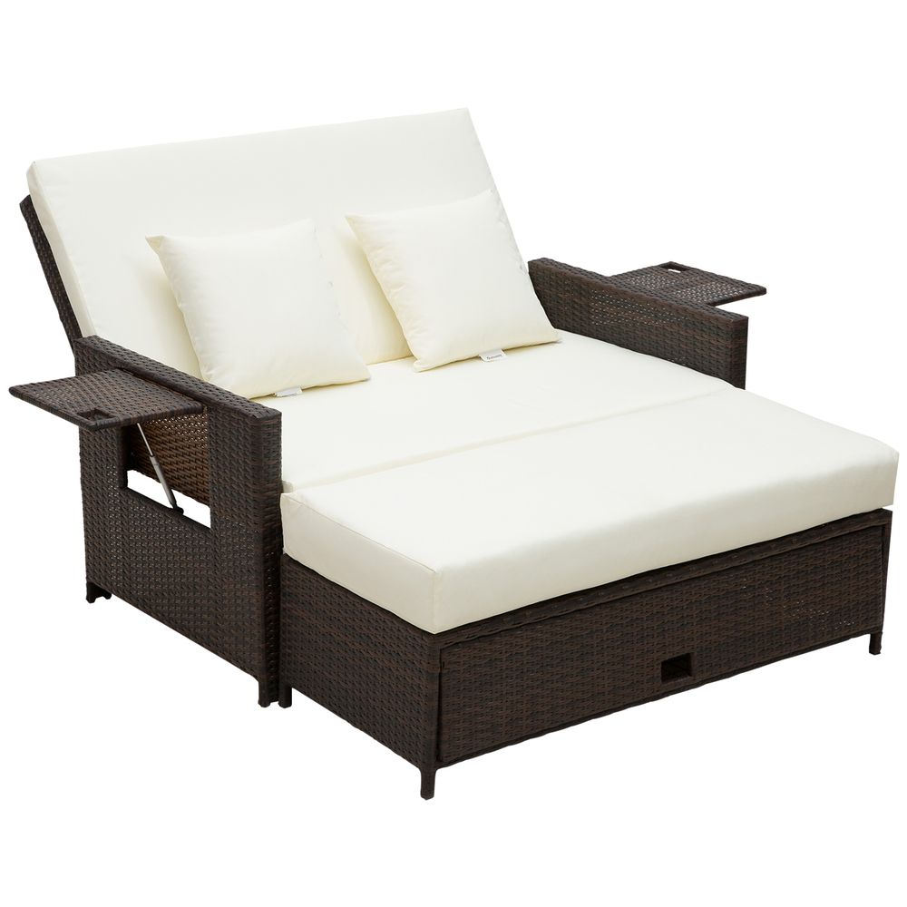 Premium 2 Seater Rattan Sofa Daybed | Fire Retardant Cushions | Free Shipping - SGP Garden Ltd