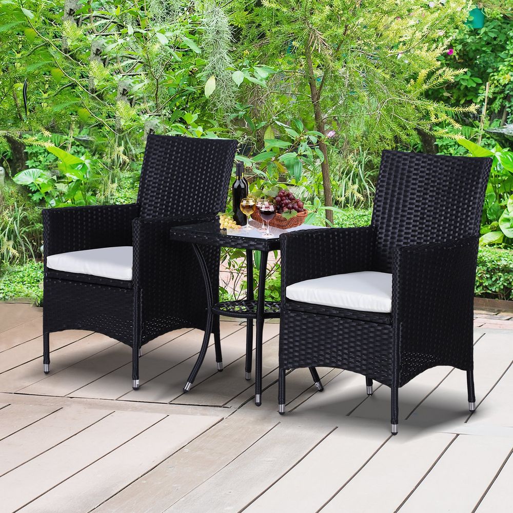 Premium 3-Piece Rattan Bistro Set: Table + 2 Chairs - SGP Garden Ltd