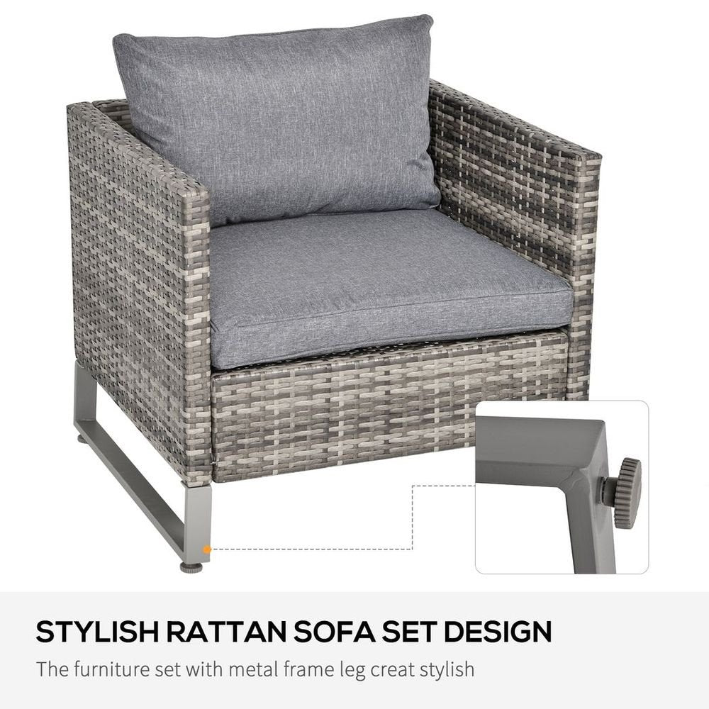 Premium 4-Piece Outdoor Dining Set: PE Rattan Wicker Sofa Chairs +Table, Cushions - SGP Garden Ltd