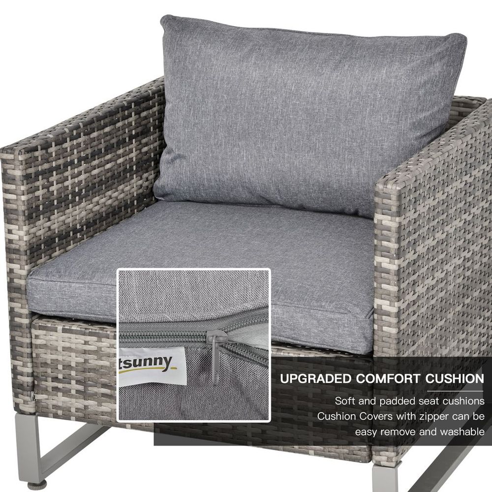 Premium 4-Piece Outdoor Dining Set: PE Rattan Wicker Sofa Chairs +Table, Cushions - SGP Garden Ltd