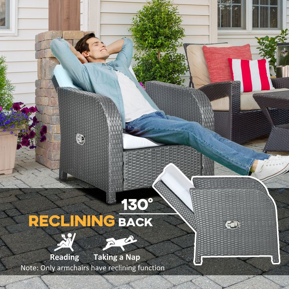 Premium 6-Piece Rattan Garden Furniture Set: Sofa, Glass Table, Grey - SGP Garden Ltd
