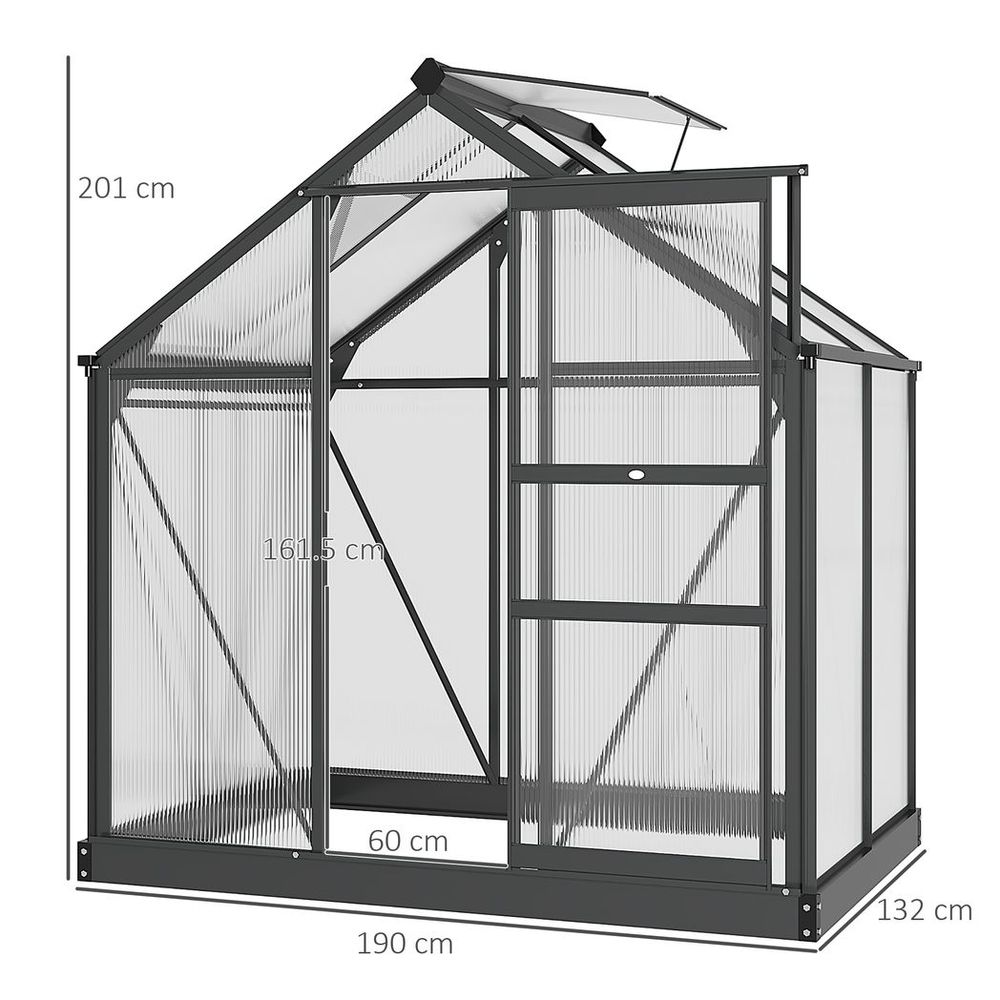 Premium 6x4ft Polycarbonate Garden Greenhouse | Aluminium Frame | Slide Door | High-Quality Shelter for Plants - SGP Garden Ltd