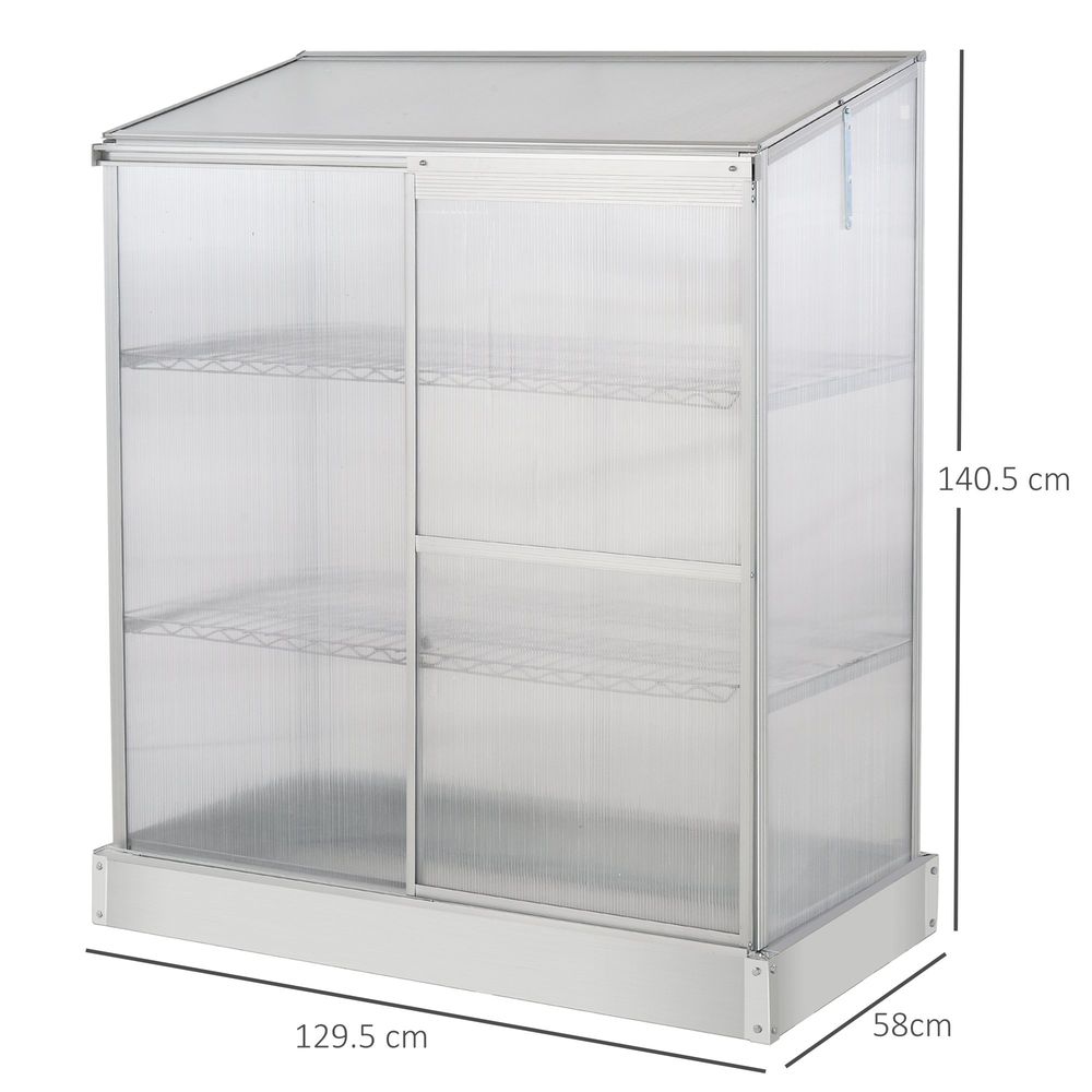 Premium Aluminium Greenhouse | 3 Tiers | Cold Frame | 129.5L x 58W x 140H cm - SGP Garden Ltd