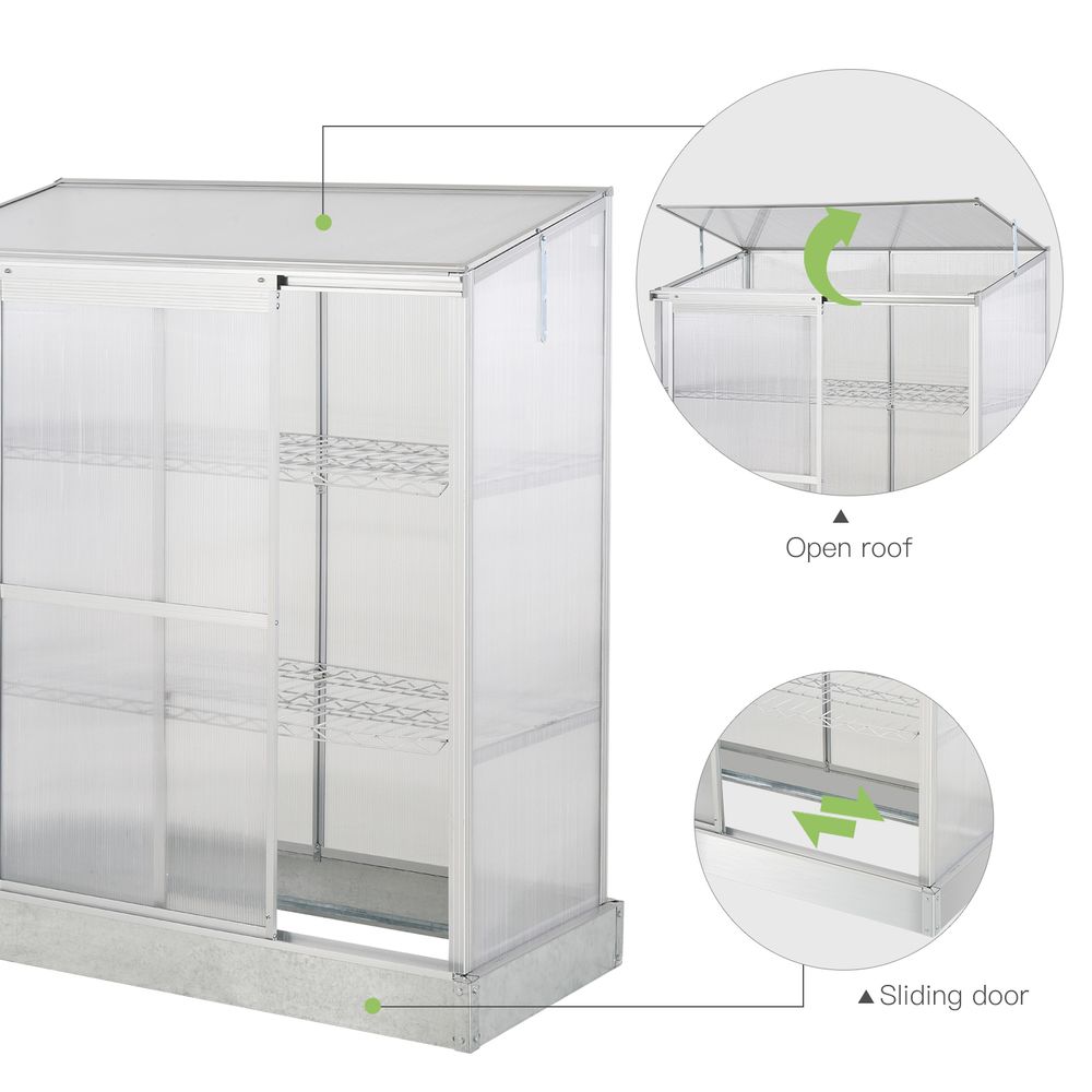 Premium Aluminium Greenhouse | 3 Tiers | Cold Frame | 129.5L x 58W x 140H cm - SGP Garden Ltd