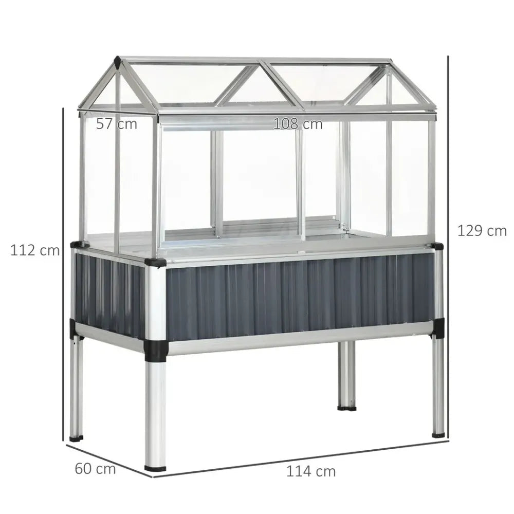 Premium Galvanized Steel Raised Bed with Greenhouse & Openable Windows - SGP Garden Ltd