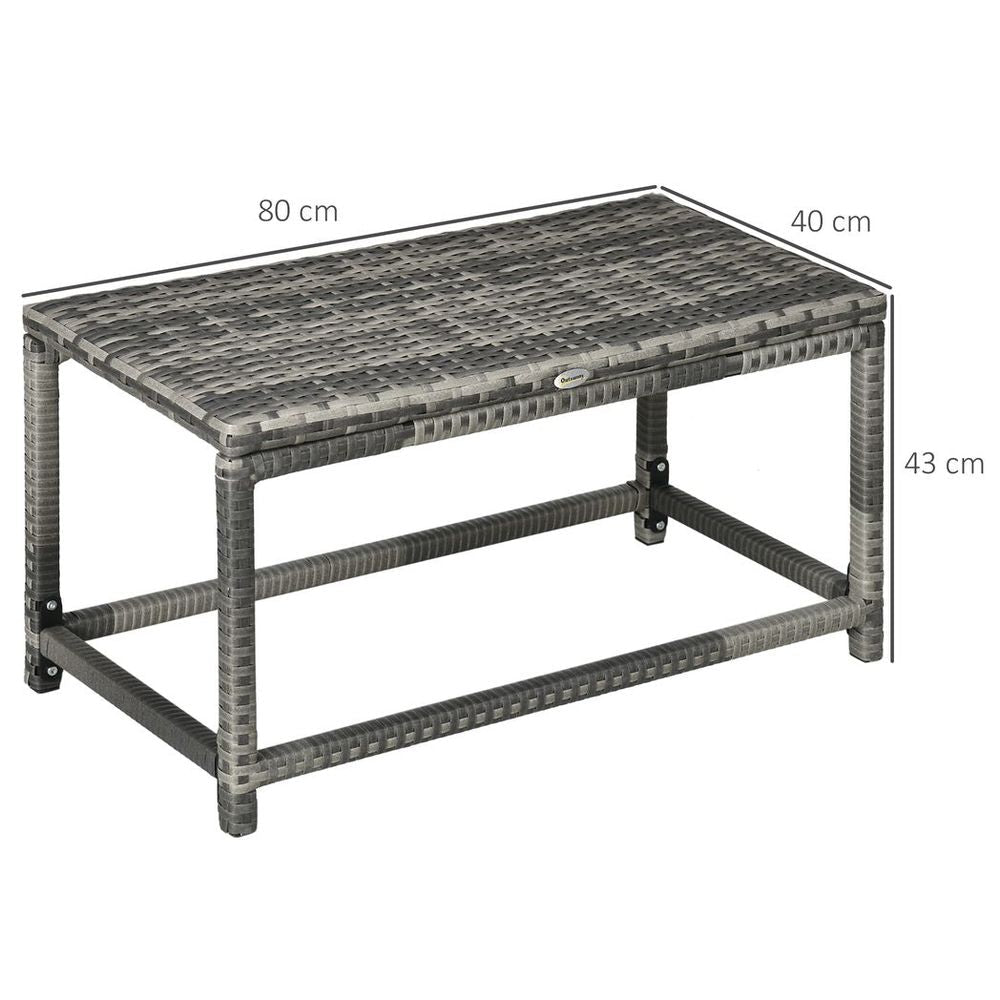 Premium Grey Outdoor Coffee Table - Durable Rattan Top, Sturdy Steel Frame, Spacious Design, Easy Assembly - SGP Garden Ltd