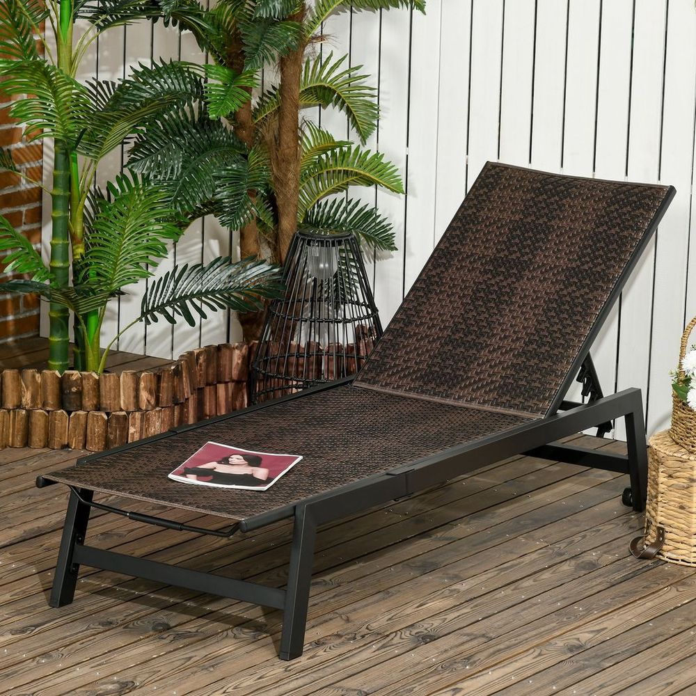 Rattan Sun Loungers - 5-Position Backrest & Wheels - Best Quality - Perfect for Relaxation - Professional Seller