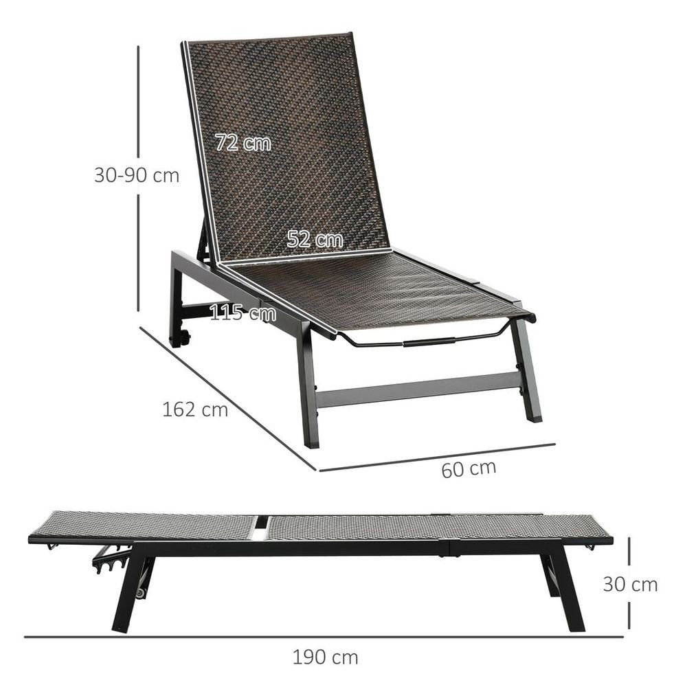 Rattan Sun Loungers - 5-Position Backrest & Wheels - Best Quality - Perfect for Relaxation - Professional Seller