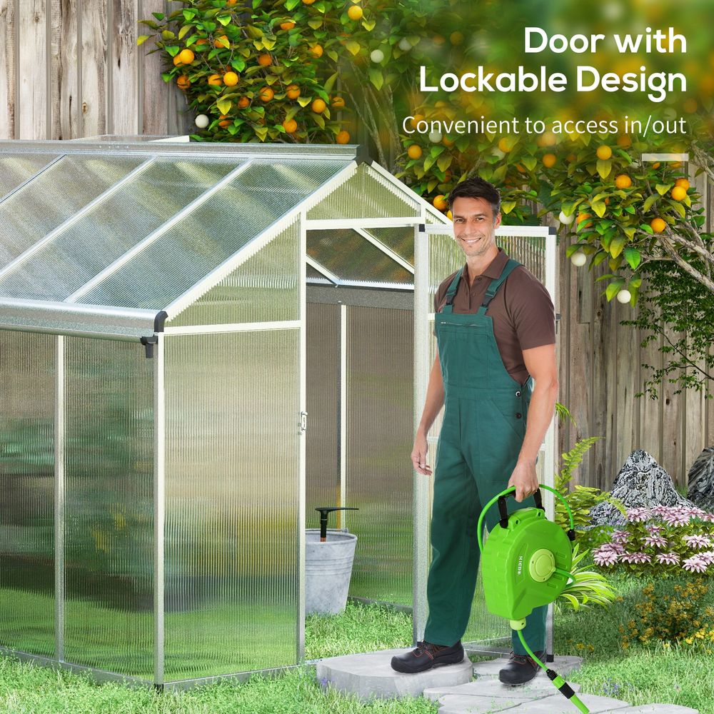 Premium Outsunny 10x6ft Aluminium Greenhouse with Door, Window & Galvanised Base - High-Quality PC Panel - SGP Garden Ltd