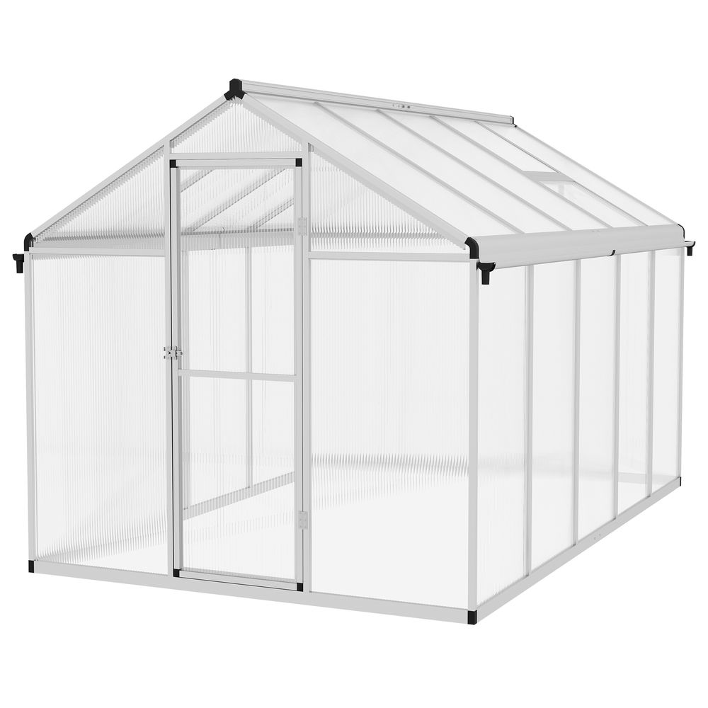 Premium Outsunny 10x6ft Aluminium Greenhouse with Door, Window & Galvanised Base - High-Quality PC Panel - SGP Garden Ltd