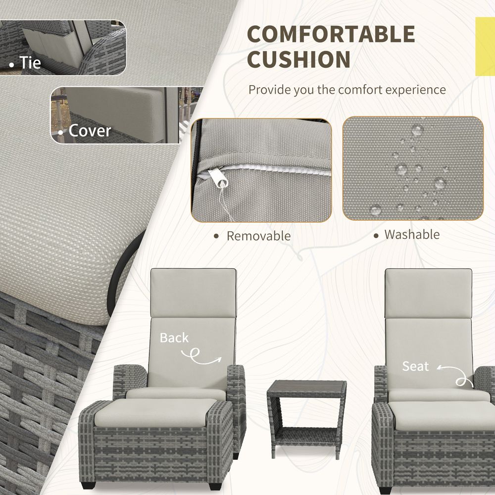 Premium 5 PC Rattan Garden Furniture Set - Reclining Chairs, Table - High-Quality PE Rattan - All-Weather Patio Collection