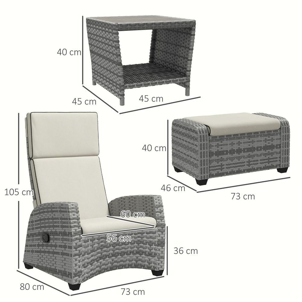 Premium 5 PC Rattan Garden Furniture Set - Reclining Chairs, Table - High-Quality PE Rattan - All-Weather Patio Collection