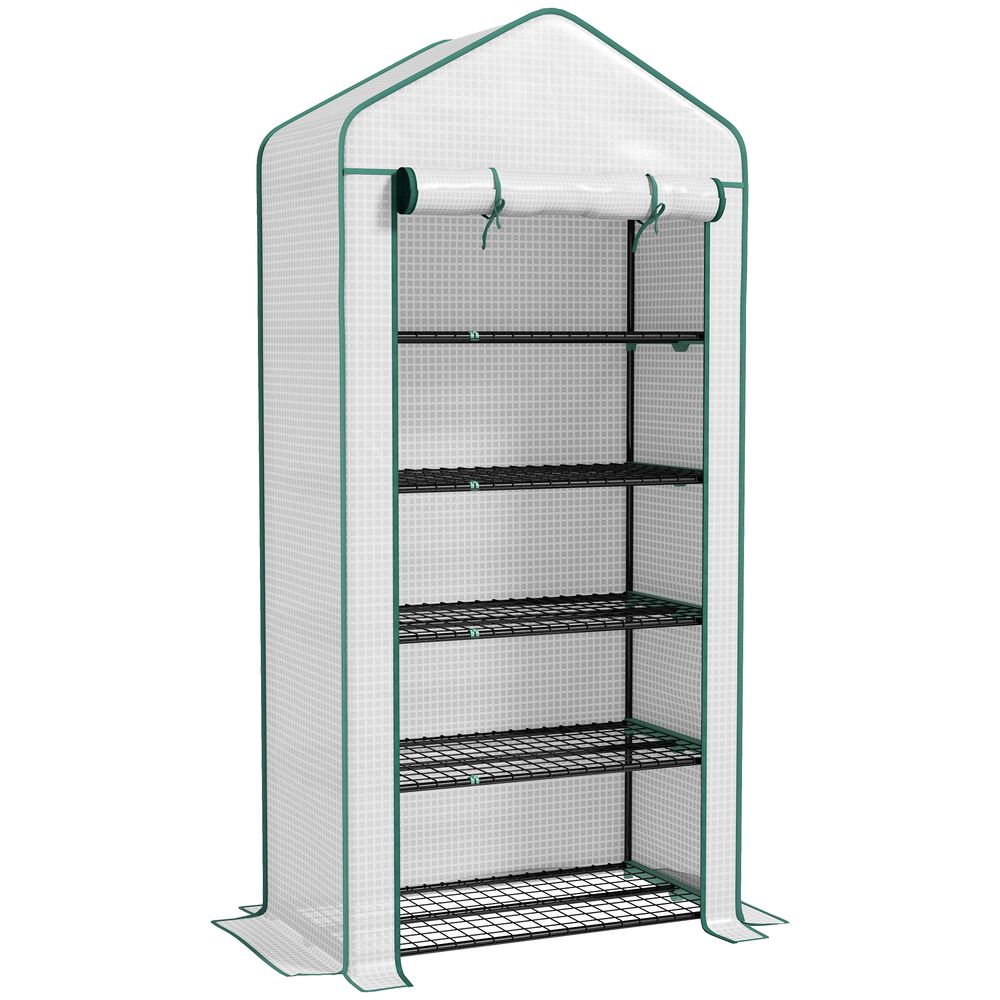 Premium Outsunny 5-Tier Mini Greenhouse: Widened Design, 193H x 90W x 49Dcm, White - Top Quality - SGP Garden Ltd