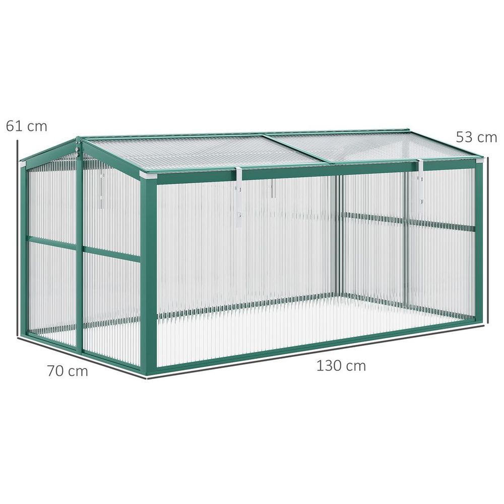Premium Outsunny Aluminium Cold Frame Greenhouse Planter 130x70x61cm | High-Quality, Openable Top | Versatile & Durable - SGP Garden Ltd
