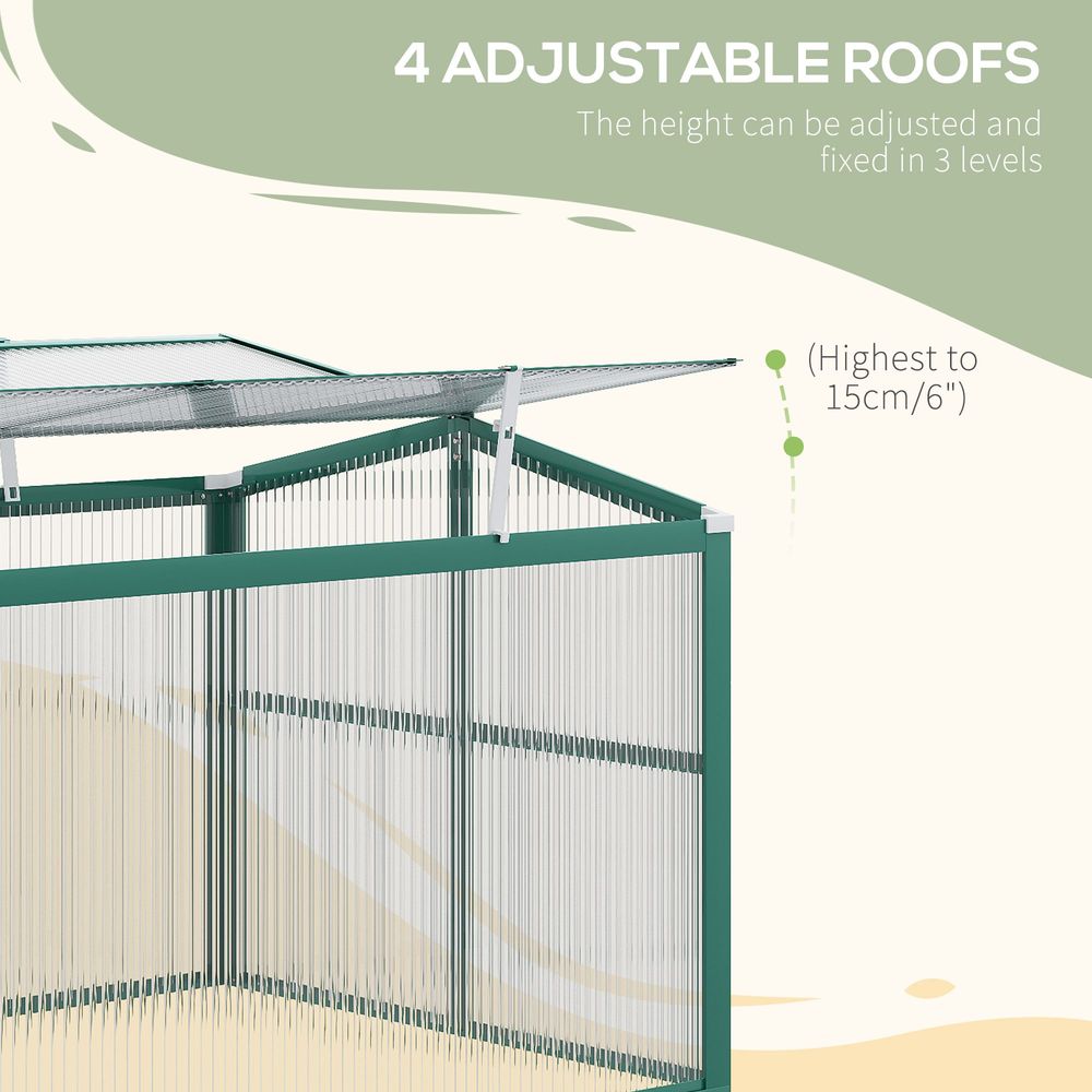 Premium Outsunny Aluminium Cold Frame Greenhouse Planter 130x70x61cm | High-Quality, Openable Top | Versatile & Durable - SGP Garden Ltd