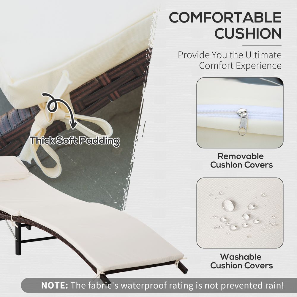 Premium Folding Rattan Sun Lounger - Durable, Comfortable, Portable