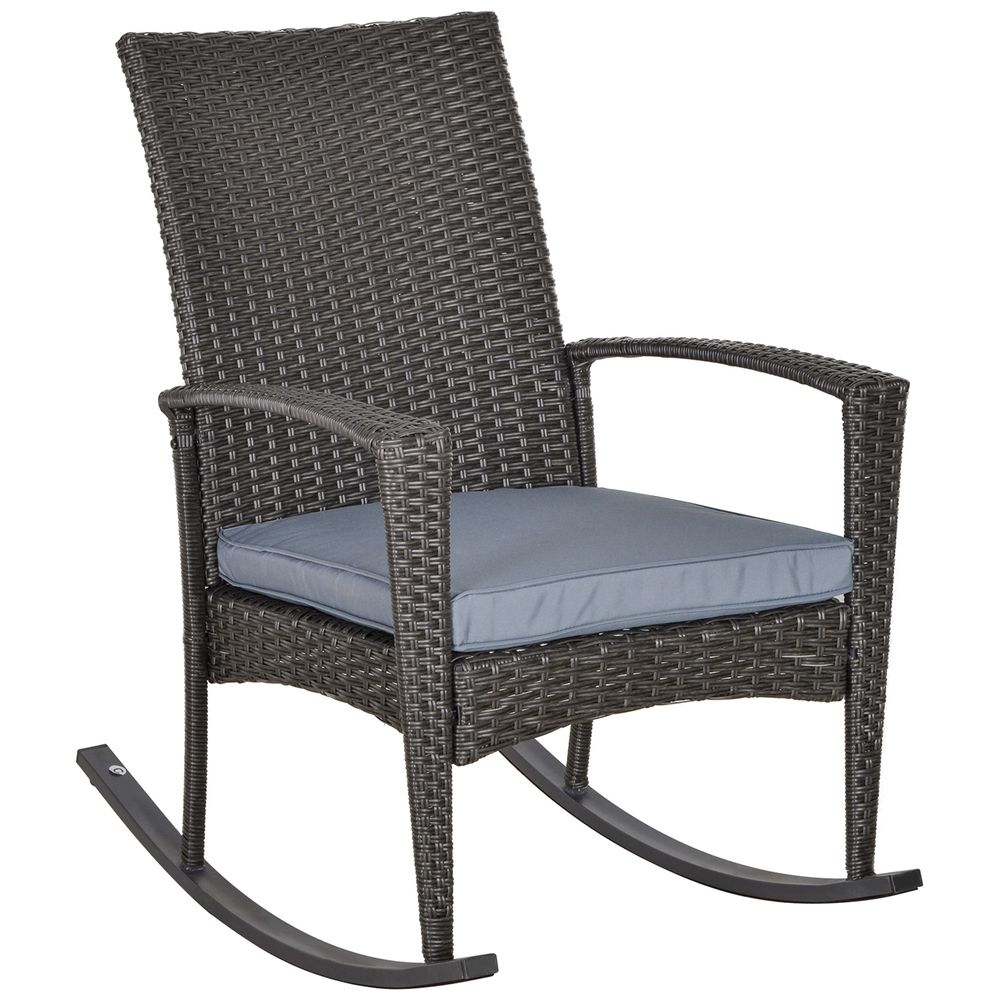 Premium Outsunny PE Rattan Rocking Chair - High-Quality & Stylish - Perfect for Outdoor Gardens - SGP Garden Ltd