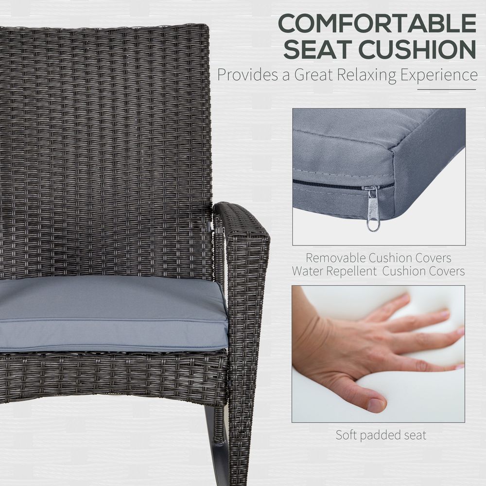 Premium Outsunny PE Rattan Rocking Chair - High-Quality & Stylish - Perfect for Outdoor Gardens - SGP Garden Ltd