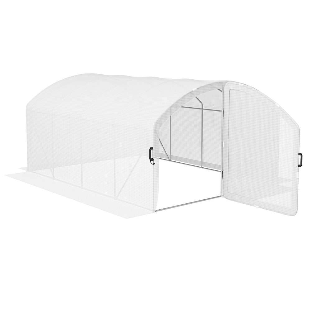 Premium Outsunny Polytunnel Greenhouse: 4x3x2m, UV-Resistant PE Cover, Door - SGP Garden Ltd