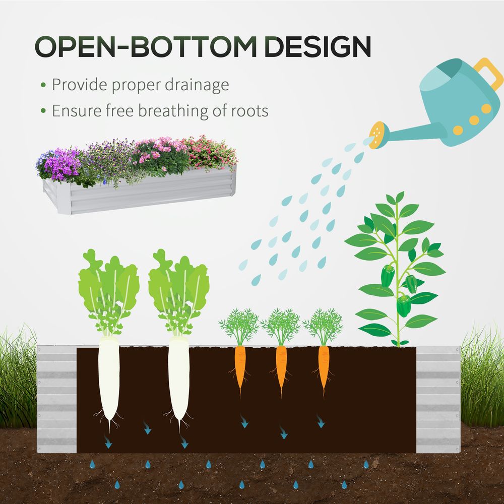 Premium Outsunny Raised Garden Bed Planter with Greenhouse - Large Window, Green Steel Frame - SGP Garden Ltd