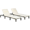 Premium Outsunny Rattan Sun Loungers - Poolside Luxury with Padded Cushion - SGP Garden Ltd