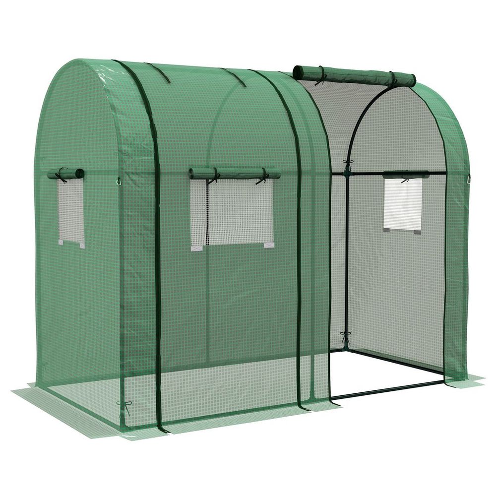 Premium Outsunny Tomato Greenhouse - 2 Doors, 4 Mesh Windows, Green - SGP Garden Ltd