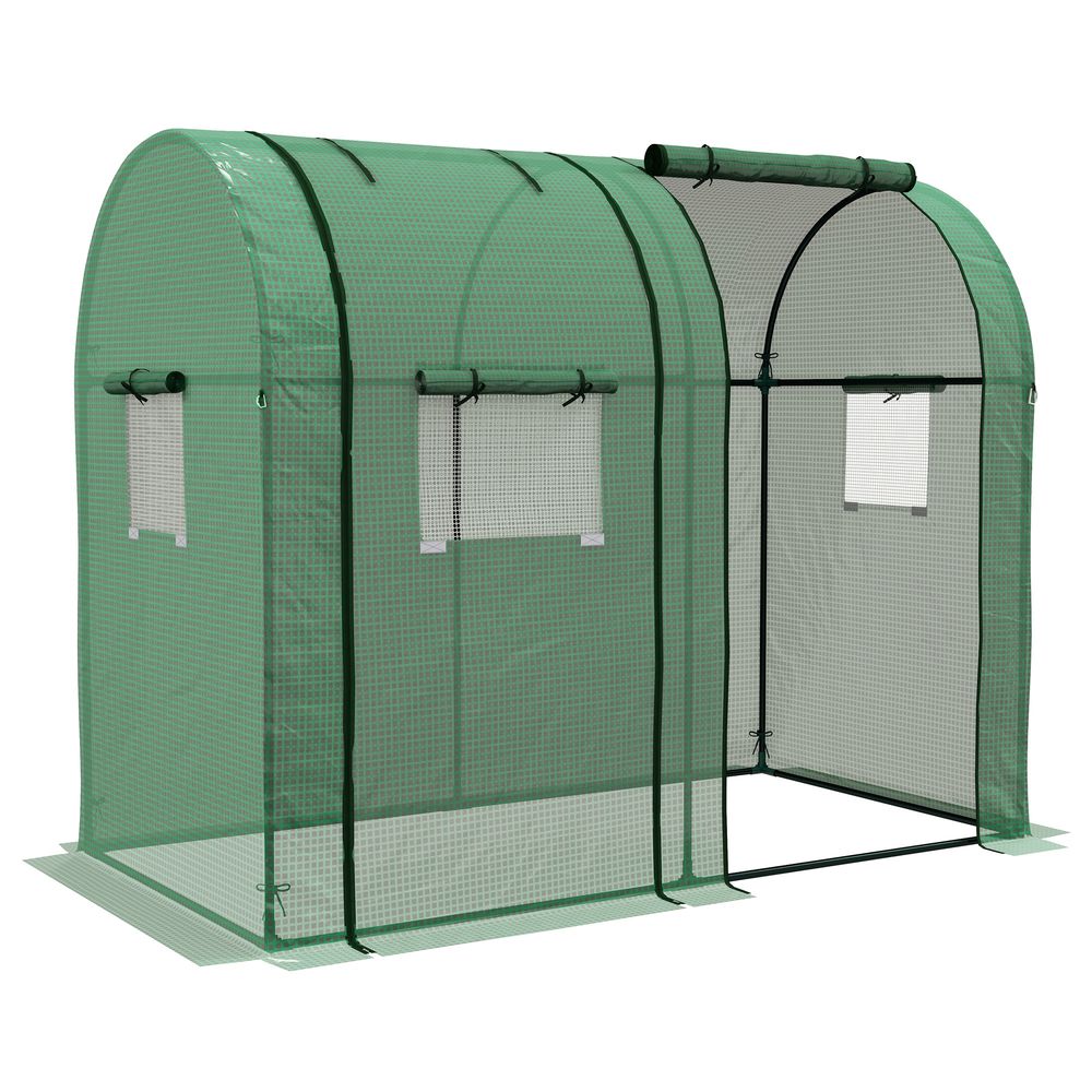 Premium Outsunny Tomato Greenhouse - 2 Doors, 4 Mesh Windows, Green - SGP Garden Ltd