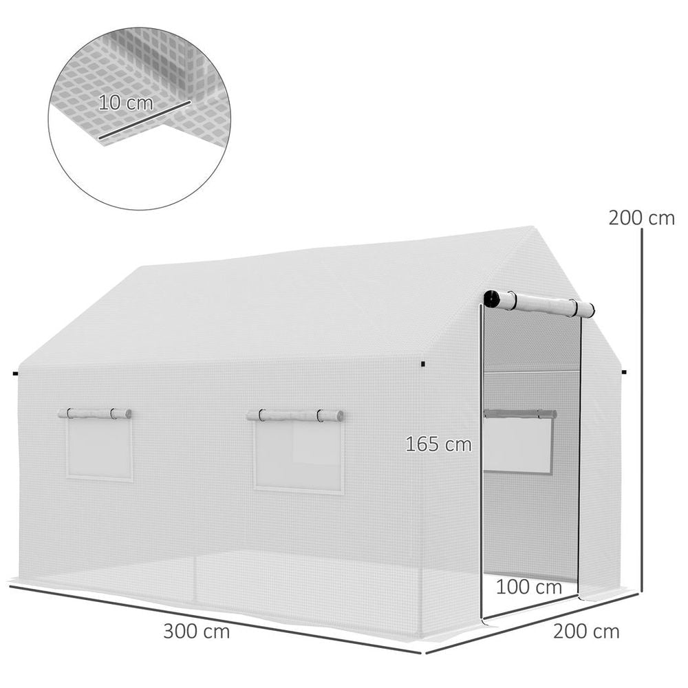 Premium Outsunny Tunnel Greenhouse - UV-Resistant PE Cover, Wide Door, 2x3(m), White - Extend Growing Season - SGP Garden Ltd
