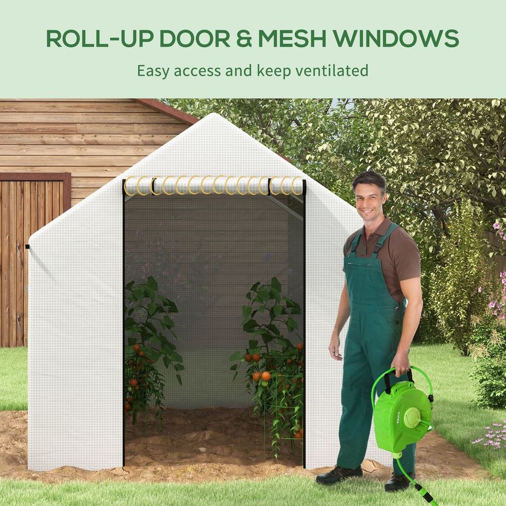 Premium Outsunny Tunnel Greenhouse - UV-Resistant PE Cover, Wide Door, 2x3(m), White - Extend Growing Season - SGP Garden Ltd