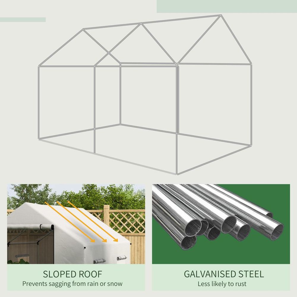 Premium Outsunny Tunnel Greenhouse - UV-Resistant PE Cover, Wide Door, 2x3(m), White - Extend Growing Season - SGP Garden Ltd