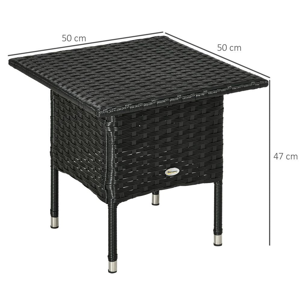 Premium PE Rattan Outdoor Coffee Table, Patio & Garden Black Side Table, High-Quality - SGP Garden Ltd