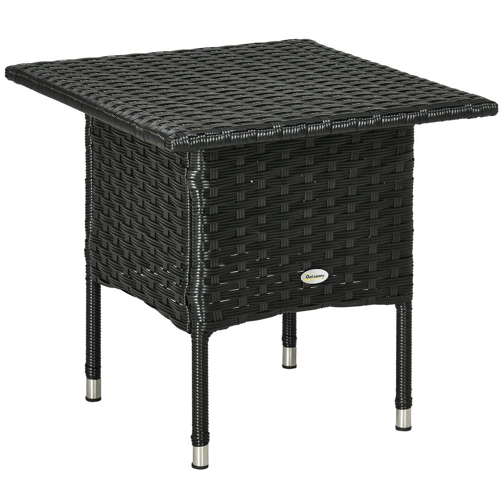 Premium PE Rattan Outdoor Coffee Table, Patio & Garden Black Side Table, High-Quality - SGP Garden Ltd