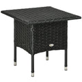 Premium PE Rattan Outdoor Coffee Table, Patio & Garden Black Side Table, High-Quality - SGP Garden Ltd