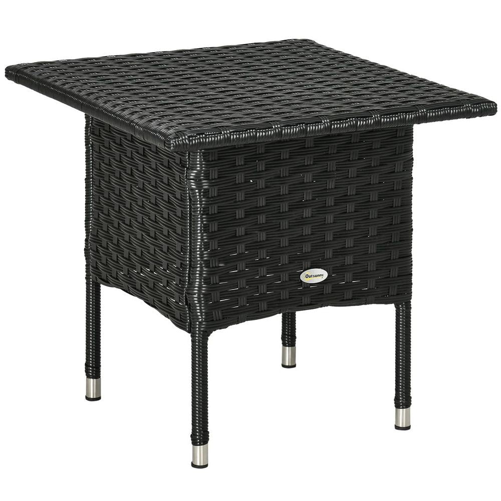 Premium PE Rattan Outdoor Coffee Table, Patio & Garden Black Side Table, High-Quality - SGP Garden Ltd