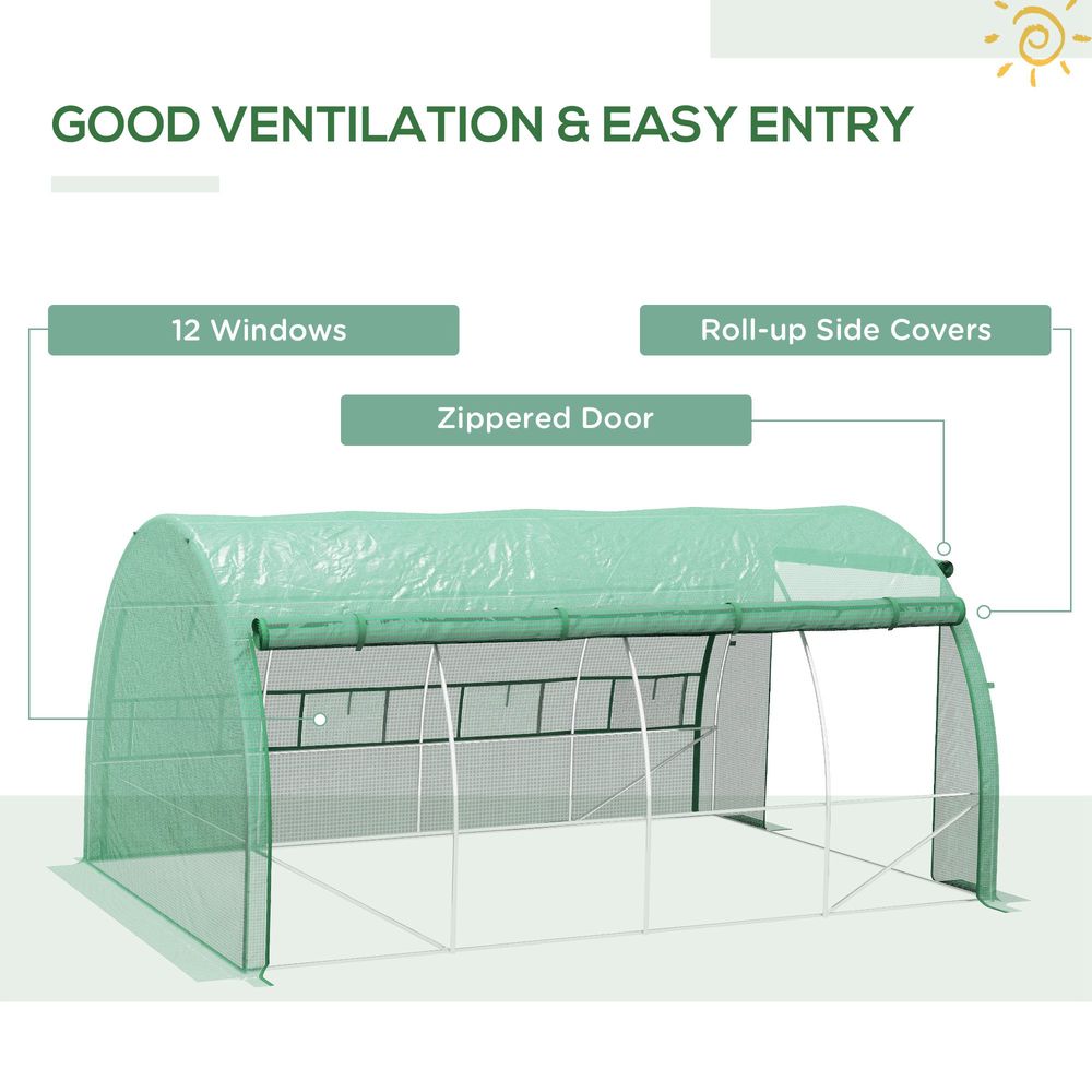 Premium Poly Tunnel Greenhouse - 4x3x2m, Steel Frame, Durable Plastic Cover, Easy Assembly - Ideal for Plant Growth & Shelter - SGP Garden Ltd