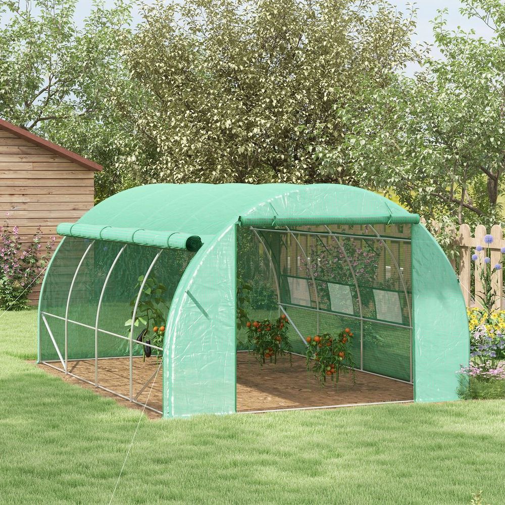 Premium Poly Tunnel Greenhouse - 4x3x2m, Steel Frame, Durable Plastic Cover, Easy Assembly - Ideal for Plant Growth & Shelter - SGP Garden Ltd