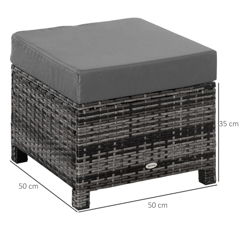 Premium Rattan Footstool Wicker Ottoman | Padded Seat Cushion | High Quality Furniture - SGP Garden Ltd