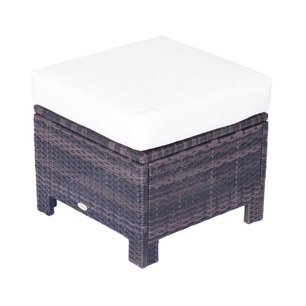 Premium Rattan Footstool Wicker Ottoman | Padded Seat Cushion | High Quality Furniture - SGP Garden Ltd