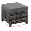 Premium Rattan Footstool Wicker Ottoman | Padded Seat Cushion | High Quality Furniture - SGP Garden Ltd