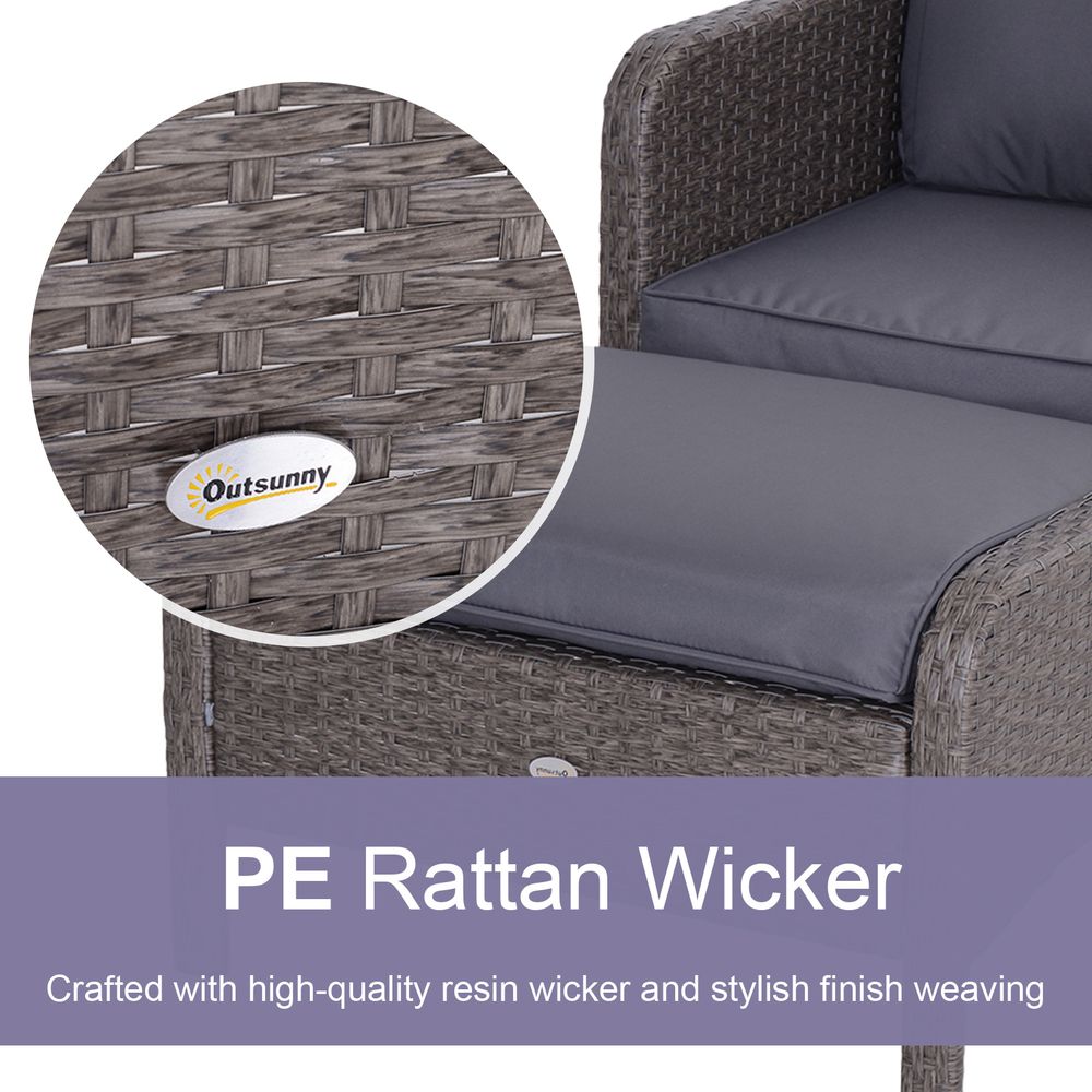 Premium Rattan Furniture Set - 5 Pcs, Steel Frame, Grey - SGP Garden Ltd